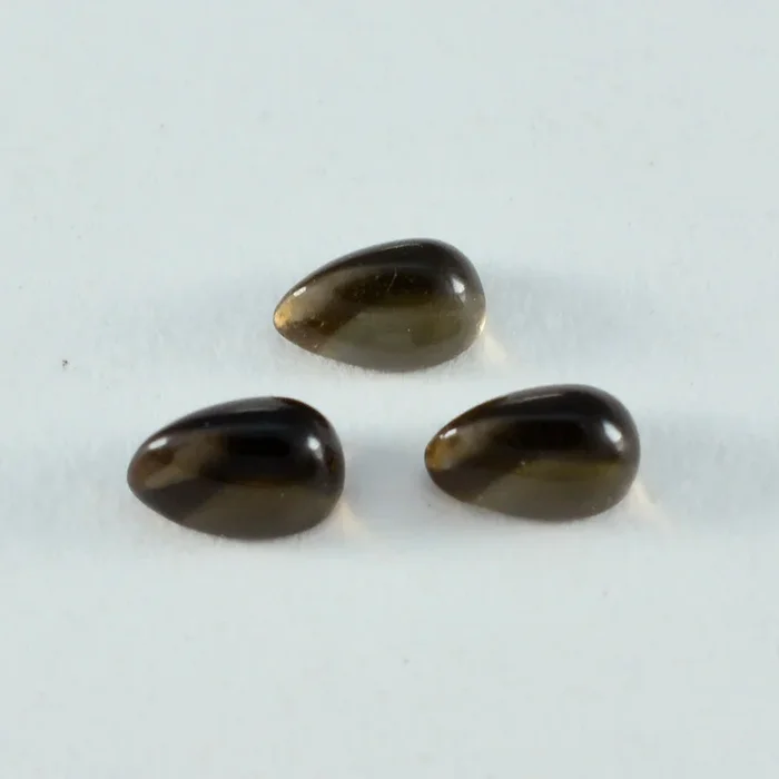 Smoky Quartz 1PC Large 10×12 MM Pear Cabochon Brown Natural semi Precious Semi Precious Gemstone