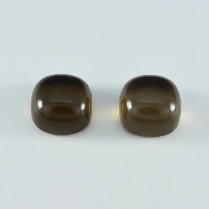 Smoky Quartz 1PC Large 11×11 MM Cushion Cabochon Brown Luster semi Precious Loose Gems