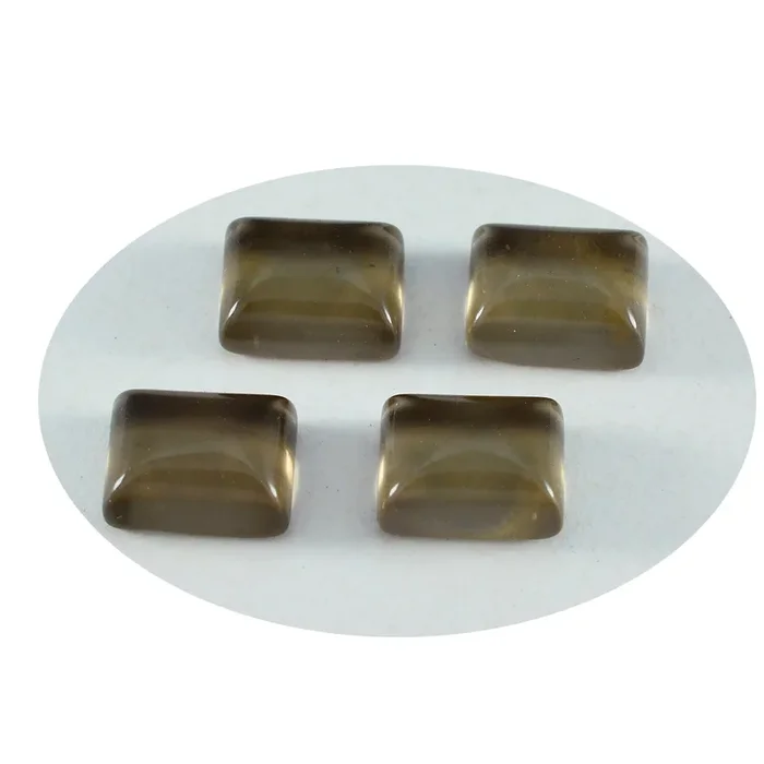 Smoky Quartz 1PC Large 9×11 MM Emerald Cabochon Brown Superior semi Precious Gems