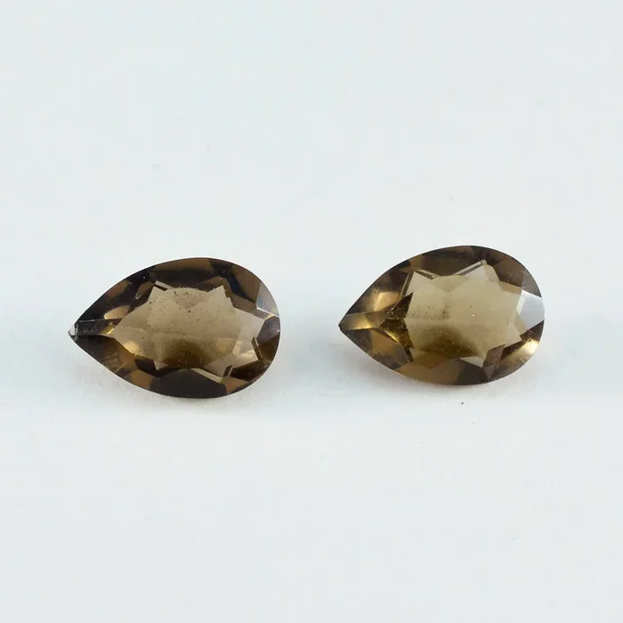 Smoky Quartz 1PC Medium 8×10 MM Pear Faceted Brown Shine Semi Precious Loose Gems