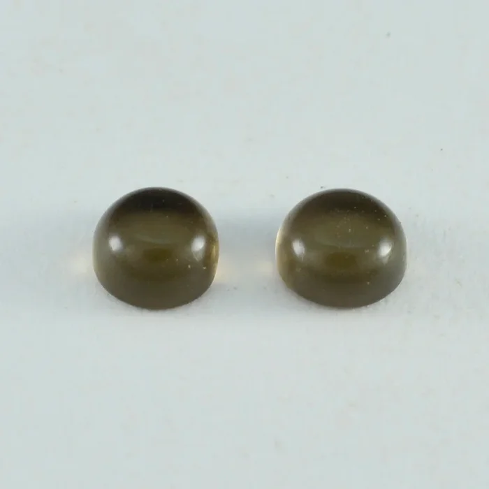 Smoky Quartz 1PC Medium 9×9 MM Round Cabochon Brown Genuine semi Precious Precious Gemstone