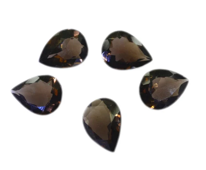 Smoky Quartz 1PC Small 6×8 MM Pear Faceted Brown Polished Semi Precious Loose Gems