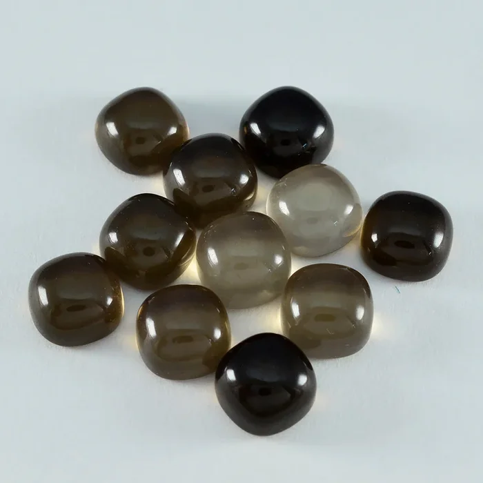 Smoky Quartz 1PC Small 7×7 MM Cushion Cabochon Brown Brilliant semi Precious Loose Gemstones
