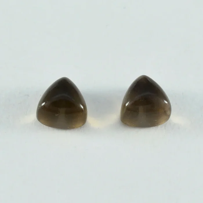 Smoky Quartz 1PC Small 7×7 MM Triangle Cabochon Brown Brilliant semi Precious Precious Gemstone