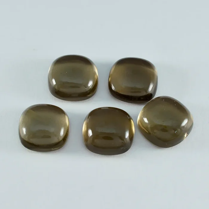 Smoky Quartz 1PC Small 8×8 MM Cushion Cabochon Brown Sparkling semi Precious Semi Precious Gemstone
