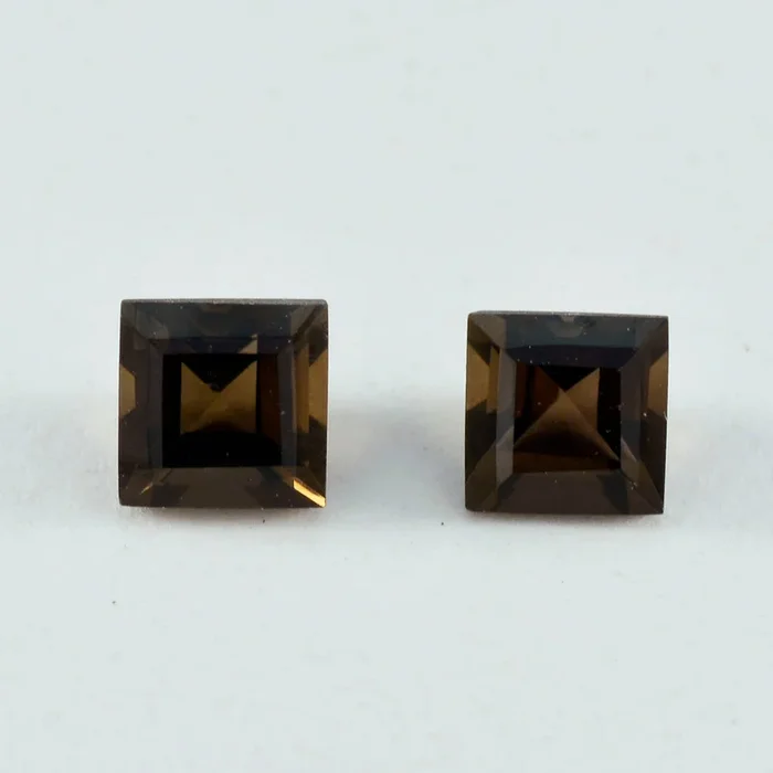 Smoky Quartz 1PC Small 8×8 MM Square Faceted Brown Luster Semi Precious Loose Gems