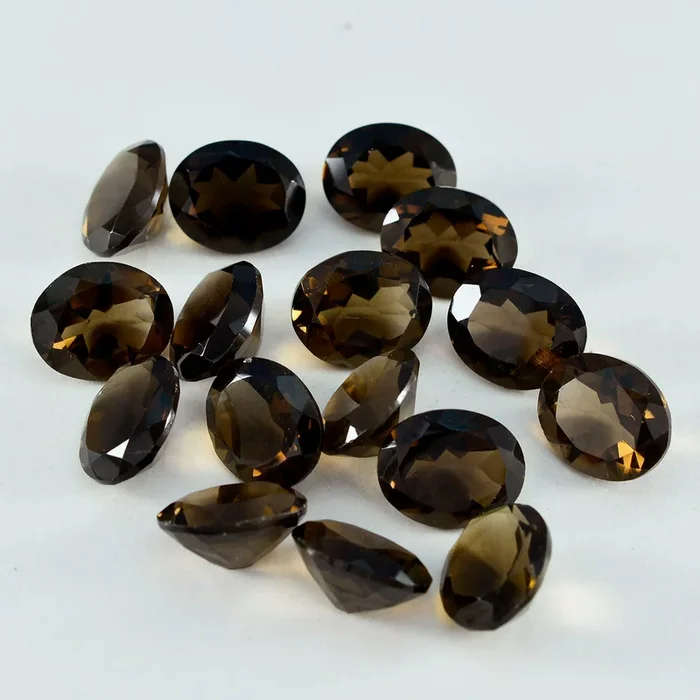 Smoky Quartz 1PC Tiny 5×7 MM Oval Faceted Brown Lustrous Semi Precious Loose Gemstone