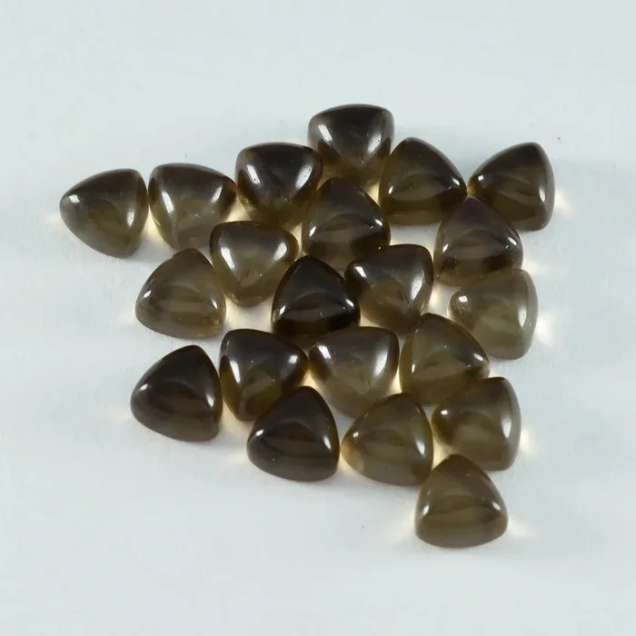 Smoky Quartz 1PC Tiny 6×6 MM Triangle Cabochon Brown Fiery semi Precious Semi Precious Gemstone