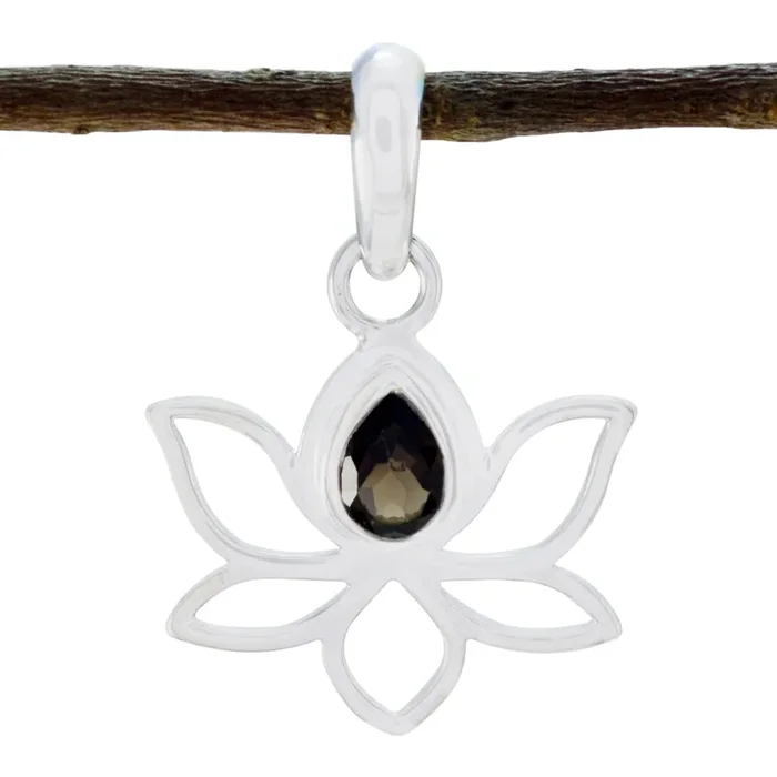 smoky quartz Elegant Korean Silver Solitaire Naomi Rope-Wire Brown Pendant Jewelry