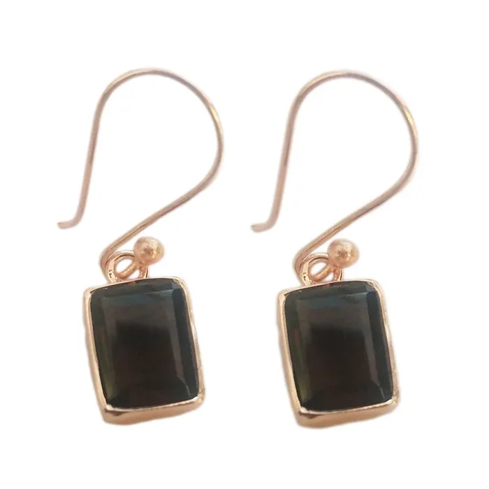 Smoky Quartz Japanese Patricia multiple Dangle Brown Sterling Silver Earring