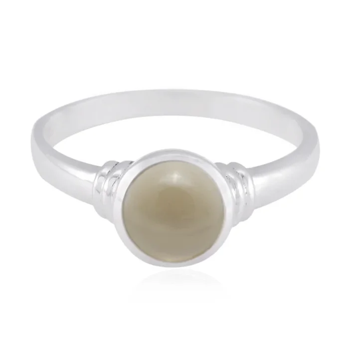 smoky quartz Solitaire African 92.5 Silver Brown Gemstone Featherlight Feminine Ring Jewelry