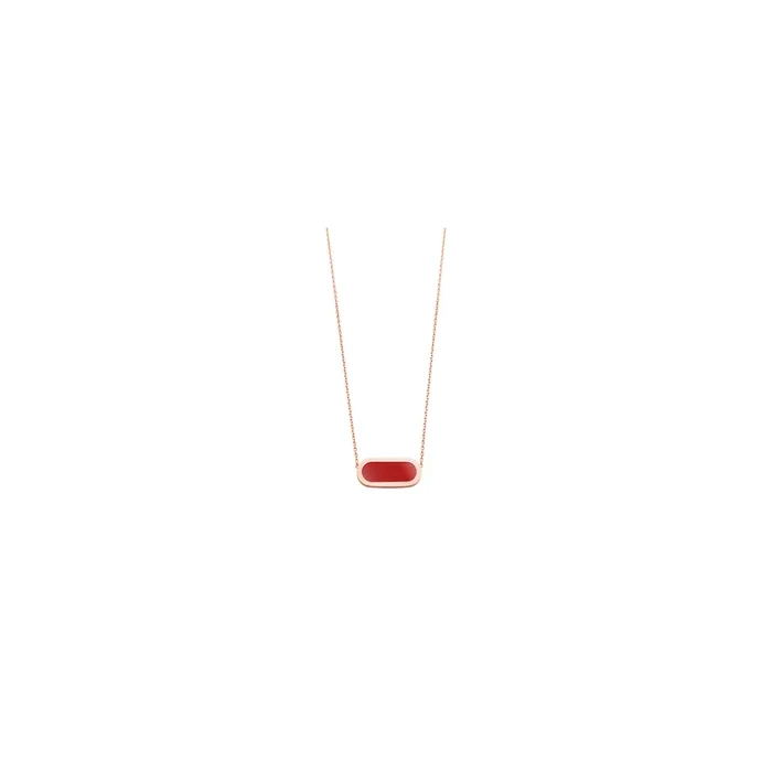 So Shocking Première fois necklace in pink gold and red laquer – Lepage