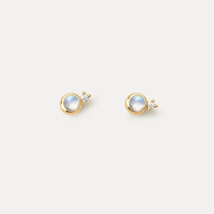 Solid Gold Moonstruck Studs
