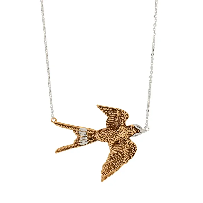 Songbird Necklace in Bronze with Silver Accents – Large