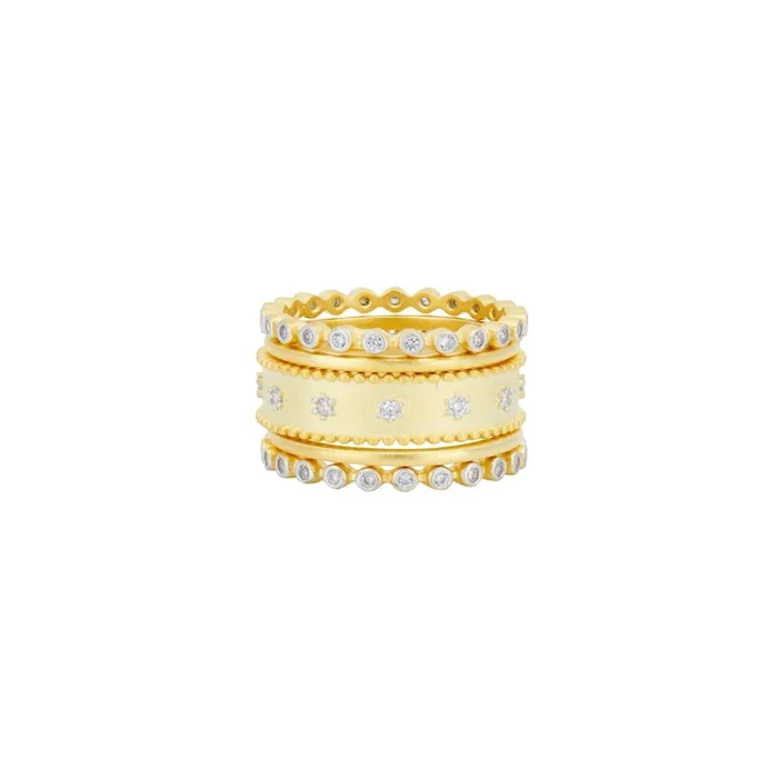 Sparkling Petals 5-Stack Ring