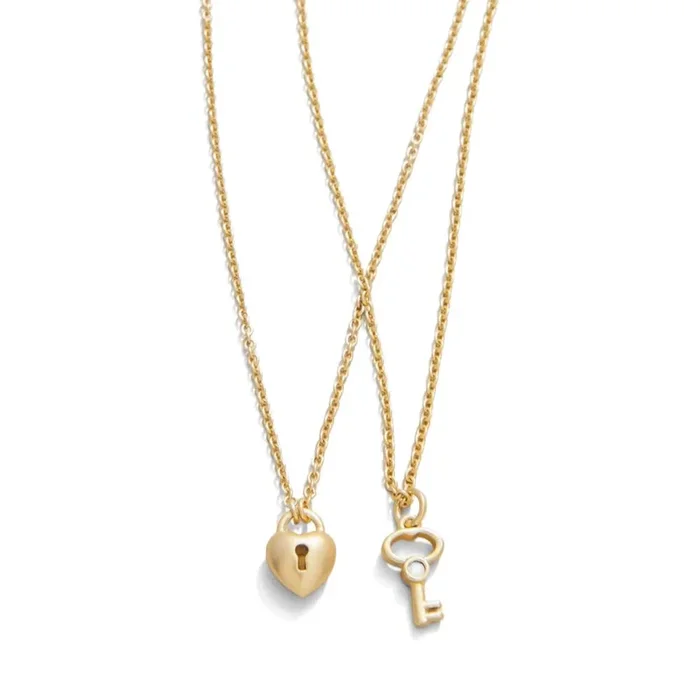 Spartina Sea La Vie 18″ Necklace – Best Friends/Heart Key (Set of 2)