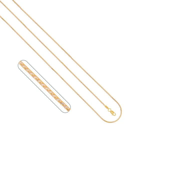 Spike Two tone 14″ Chain in 22K Gold