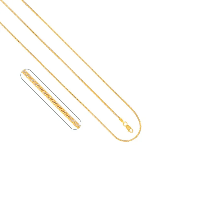 Spike Two tone 16″ Chain in 22K Gold