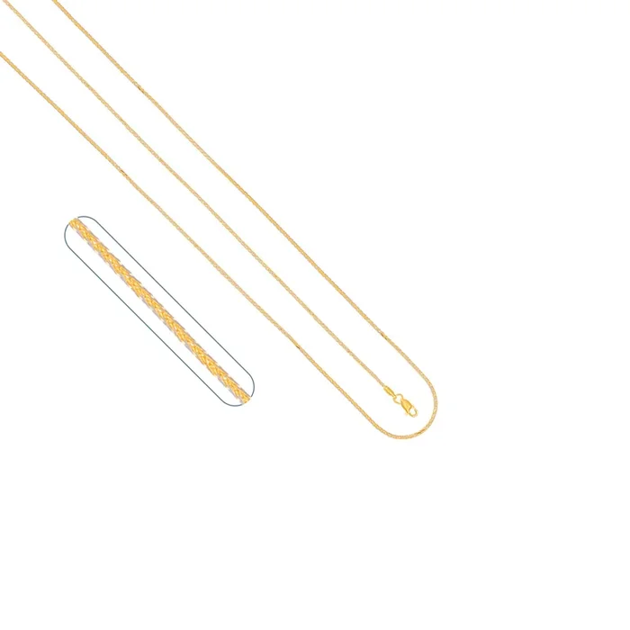 Spike Two tone 24″ Chain in 22K Gold