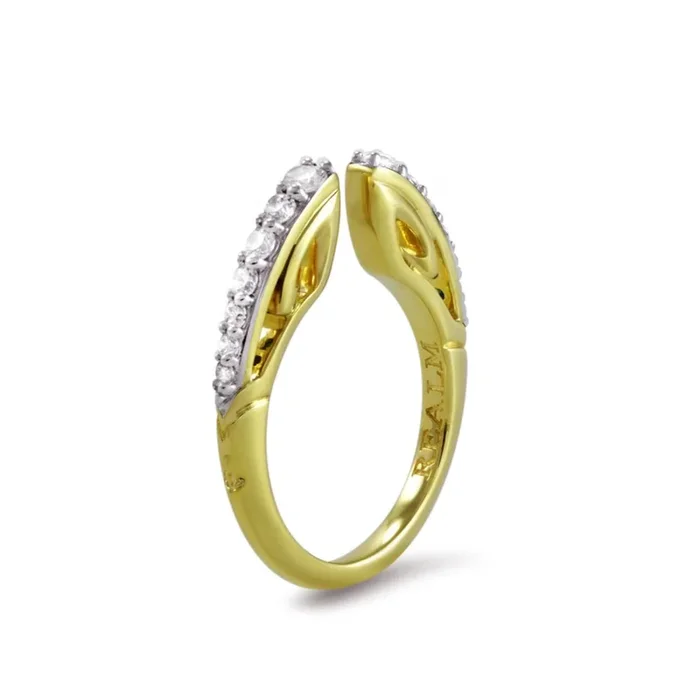 Spirit Pavé Stack Ring 2mm – 18K Gold Vermeil + CZ Blanc