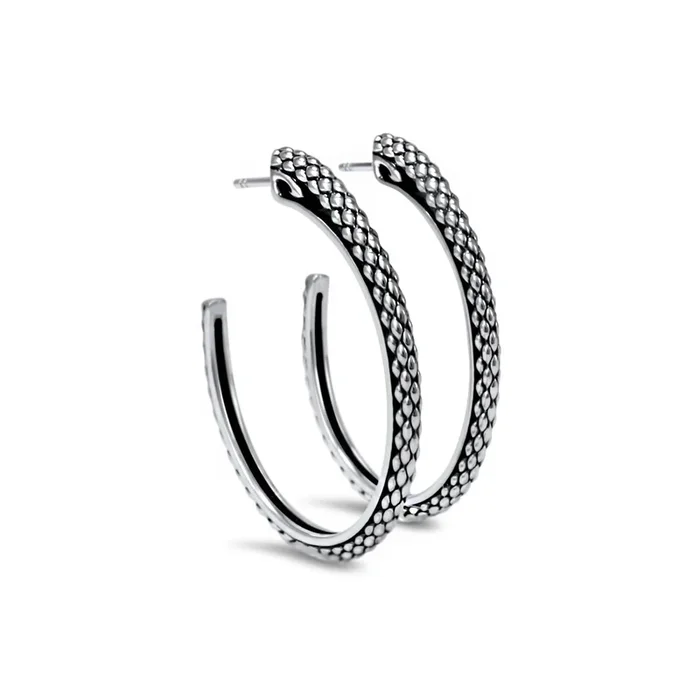 Spirit Python Hoop Earring 41mm – Sterling Silver