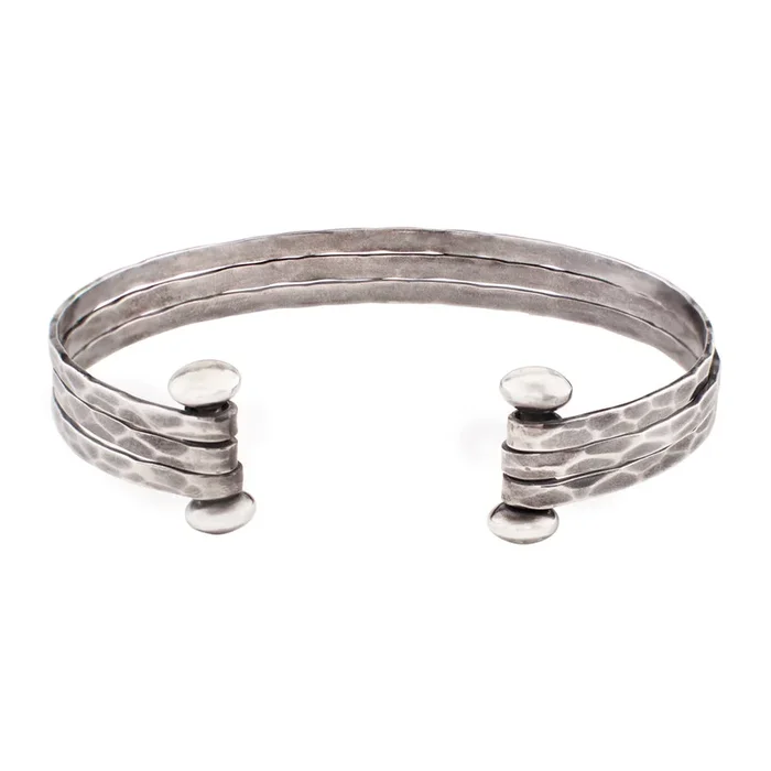 Stacked Strands Cuff – Silver – 3 Strands