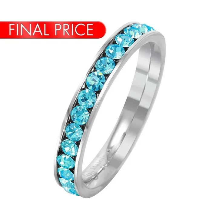 Stainless Steel CZ Eternity Band March – SSR15MAR