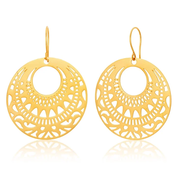 Stainless Steel Drop Filigree Earrings