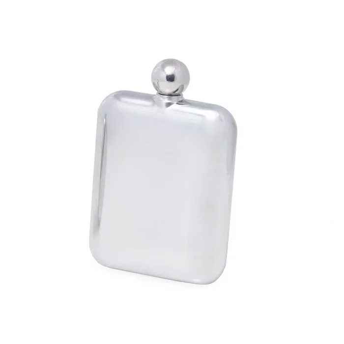 Stainless Steel Mirror Finish Round Corner Flask 6oz
