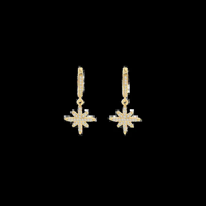 Starburst Drop Huggie Earrings
