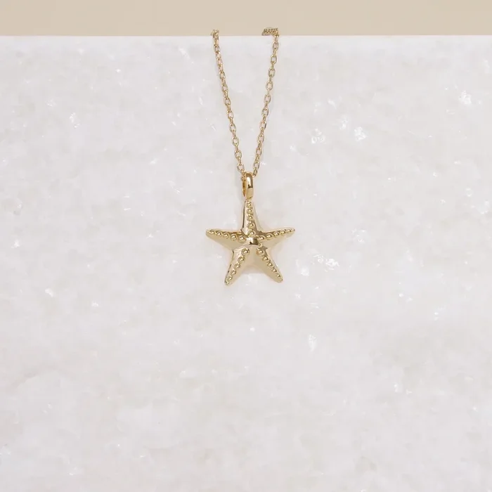 Starfish pendant 15mm gold plated