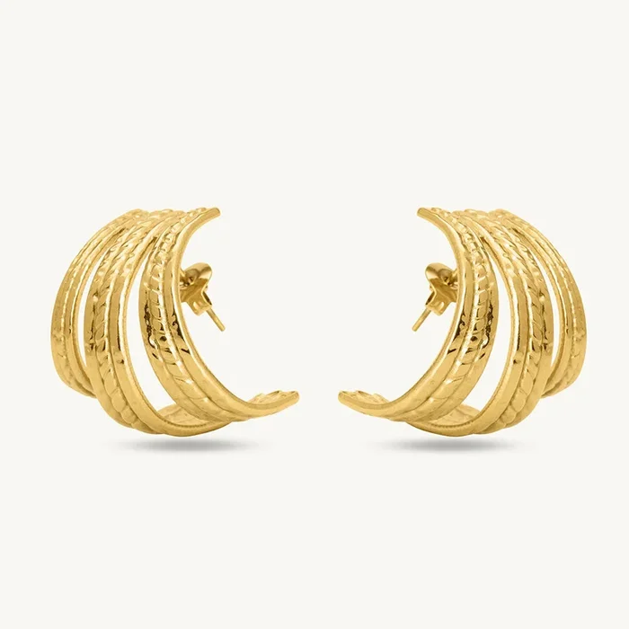 Statement Gold Stud Earrings