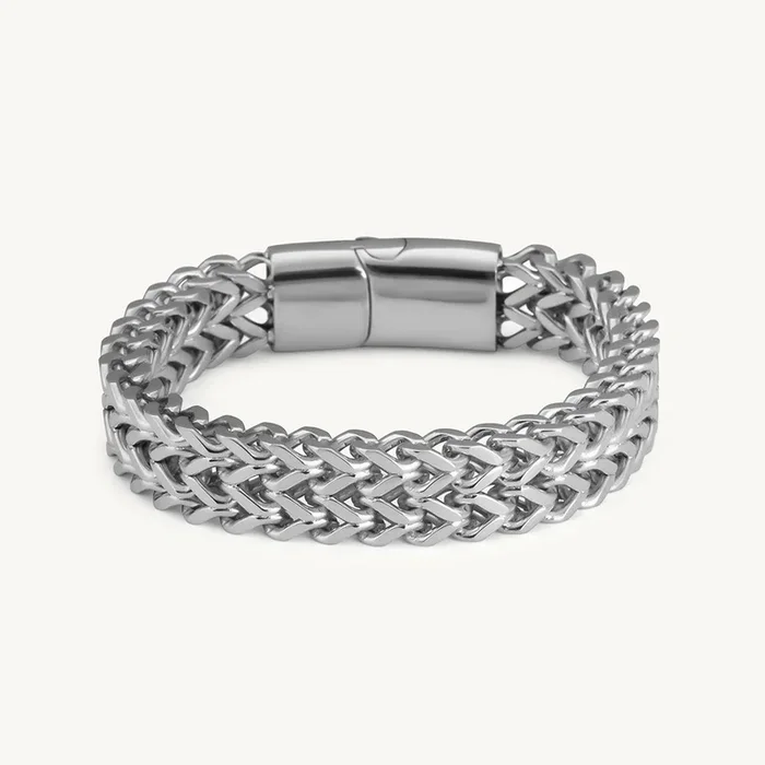 Statement Interwoven Silver Men’s Bracelet