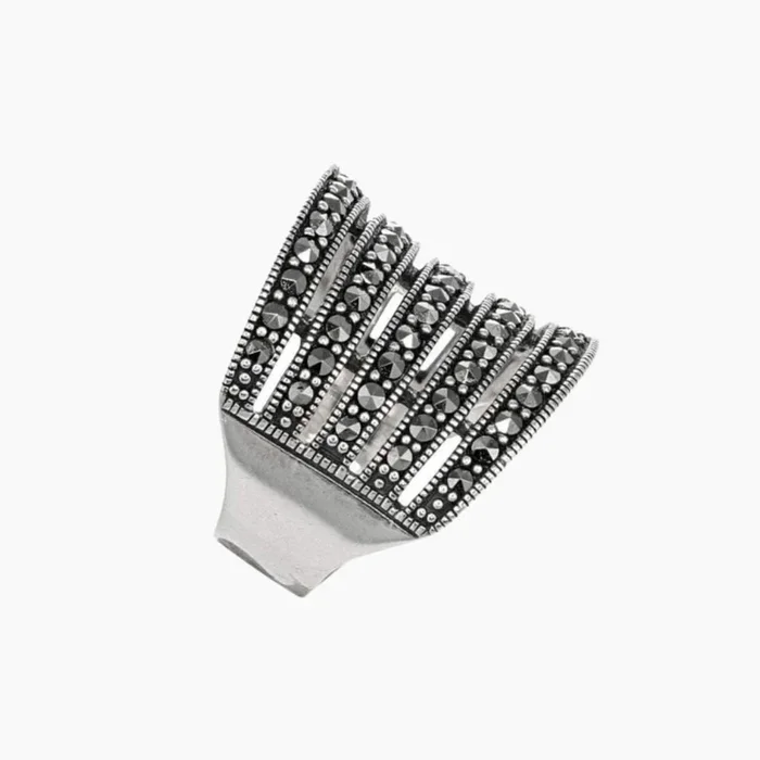 Sterling & Marcasite Curved Ring