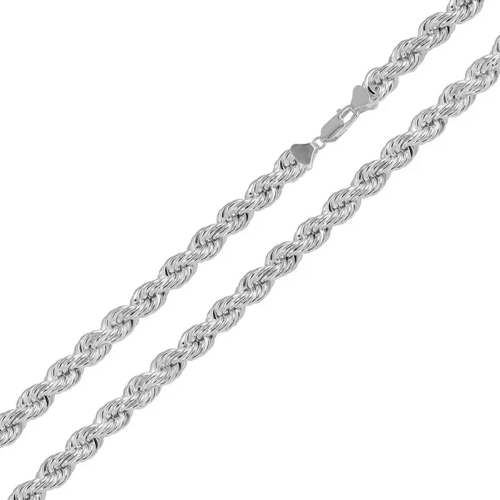 Sterling 925 Sterling Silver Diamond Cut Anti Tarnish Hollow Rope Chain 5.8MM – CHHW124