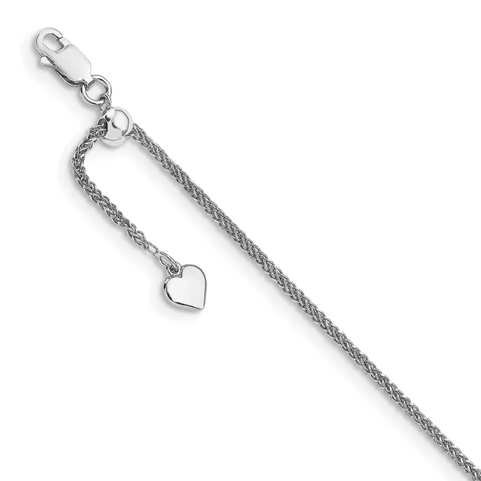 Sterling Silver 11-inch Adjustable Anklet