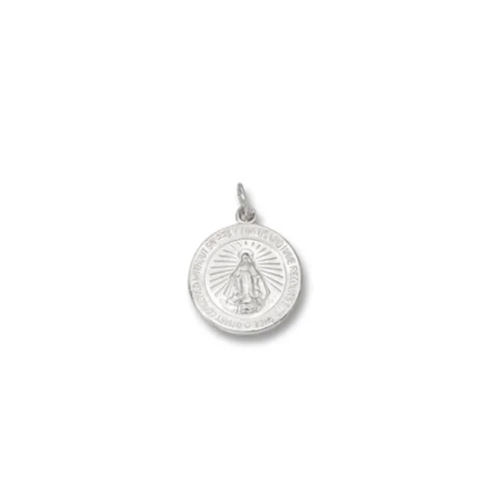 Sterling Silver 15mm Round Miraculous Medal