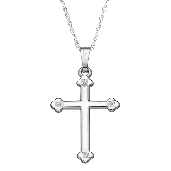 Sterling Silver 18-inch Cross Pendant