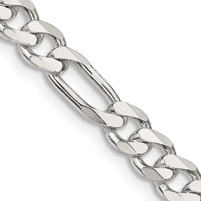 Sterling Silver 28-inch 5.5MM Figaro Chain