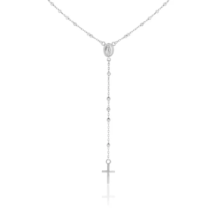 Sterling Silver 45cm Rosary with Madona