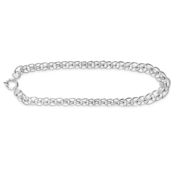Sterling Silver 46cm Fancy Roller Link Boltring Chain
