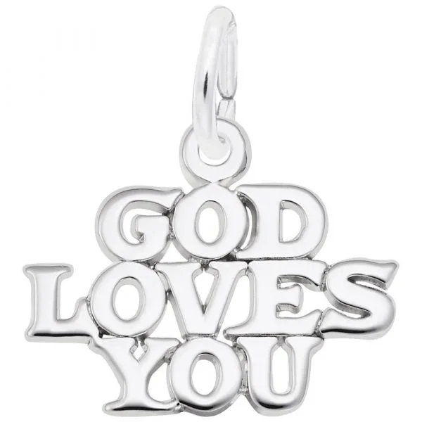 Sterling Silver “God Loves You” Charm