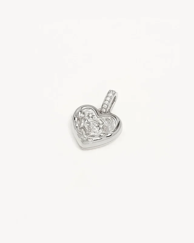 Sterling Silver Blooming Together Small Heart Locket Pendant