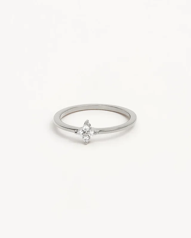 Sterling Silver Crystal Bloom Ring