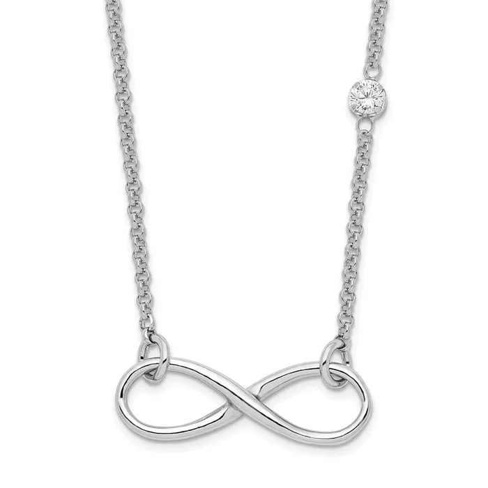 Sterling Silver Cubic Zirconia 18-inch Infinity Necklace