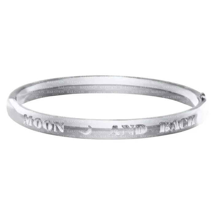 Sterling Silver Engraved Baby Bangle “I Love You to the Moon and Back”