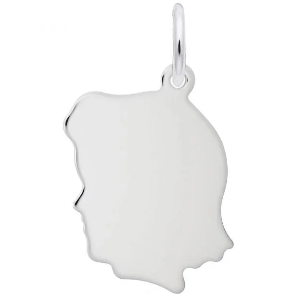 Sterling Silver Girl’s Head Charm