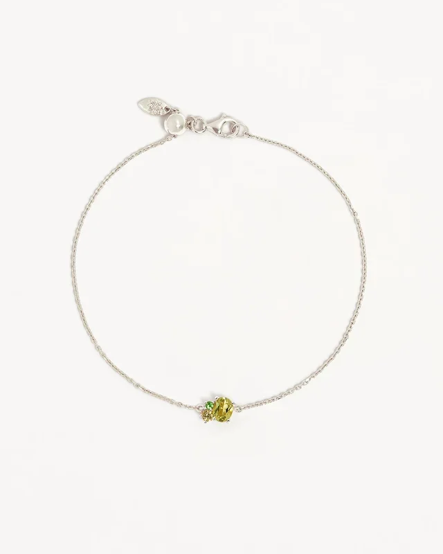 Sterling Silver Kindred Birthstone Bracelet – August