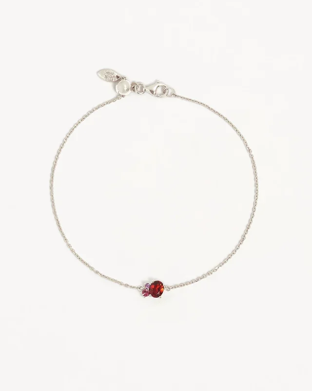 Sterling Silver Kindred Birthstone Bracelet – January
