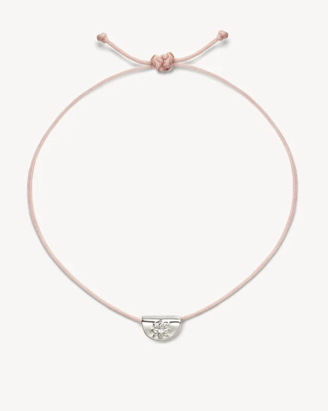 Sterling Silver Lotus of Hope Cord Bracelet – Rose Quartz
